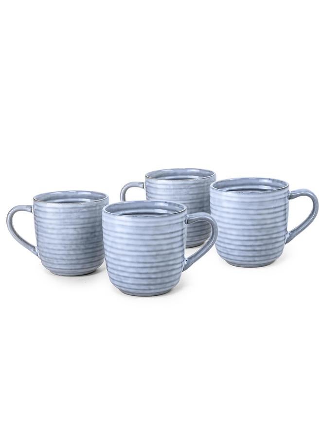 Tia Collection 4-Piece Stoneware Mug Set 420Ml